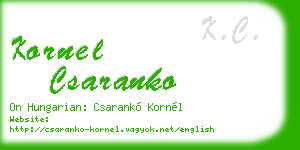 kornel csaranko business card